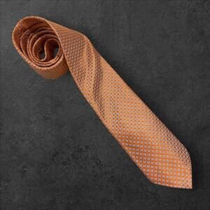 Nordstrom Men's Orange Geometric 100% Silk Professional Tie